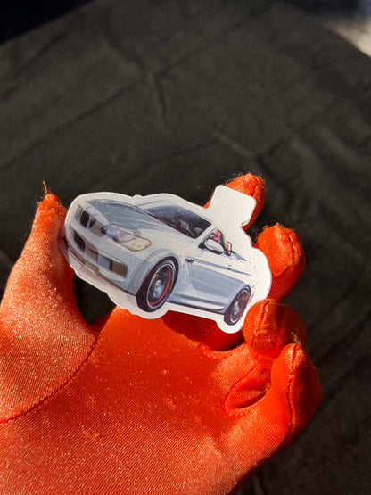 3D M6 Orange + White Sticker