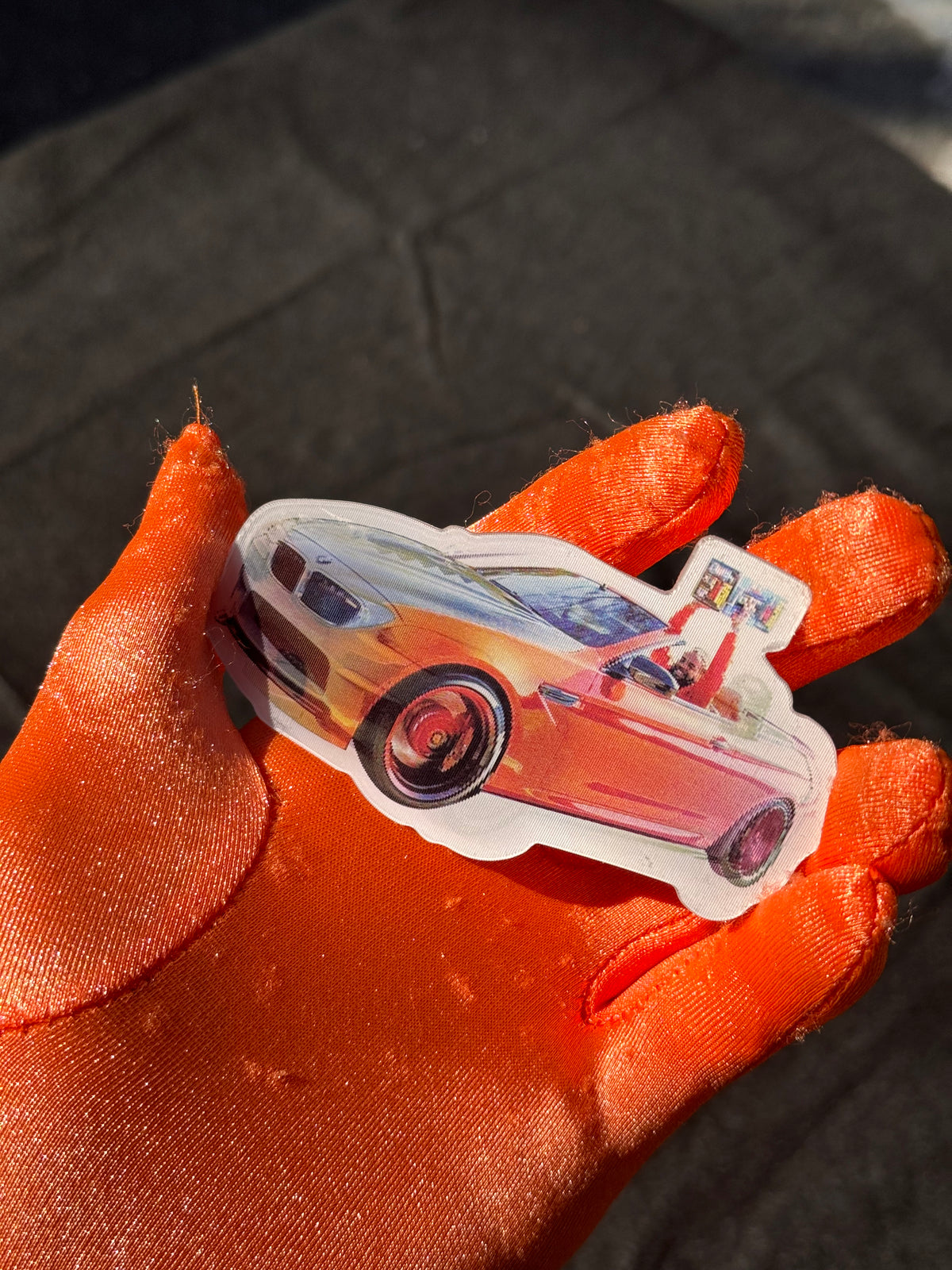 3D M6 Orange + White Sticker